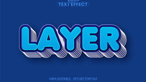 Layer text effect, editable comic and cartoon text style