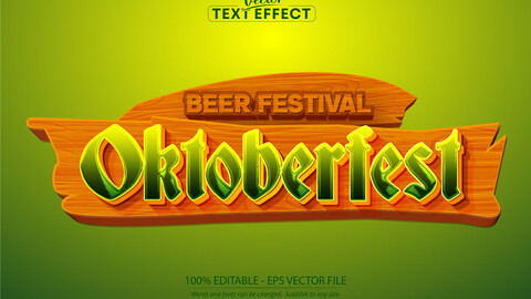 Oktoberfest text effect, editable comic and cartoon text style