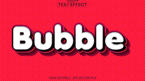 Bubble text effect, editable comic and cartoon text style