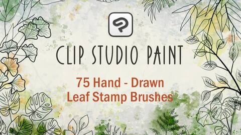 75 Hand-Drawn Leaf Brush Stamps for Clip Studio Paint and Photoshop