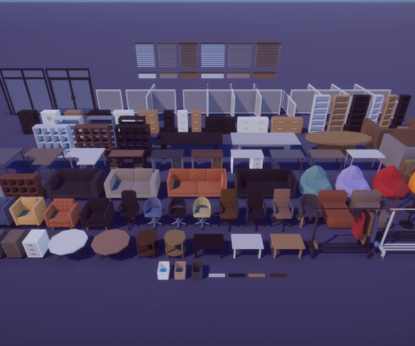 ArtStation - Low Poly Office Interiors - Asset For Unity 3D, Map And ...