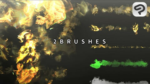 2 Smoke and Flowing Light Brushes for ClipStudioPaint/16 PNG images