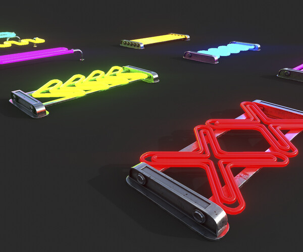 ArtStation - CyberPunk Neon Lamps Set | Game Assets