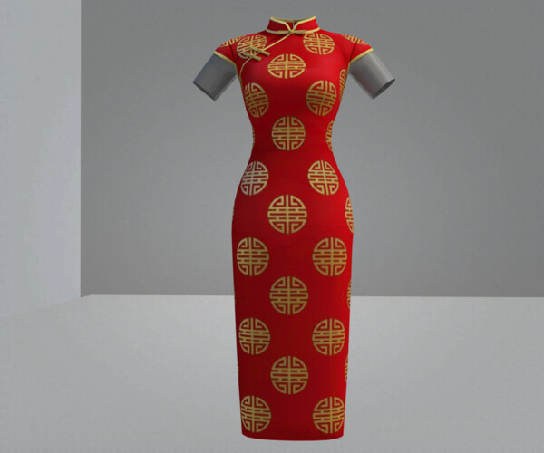 Festive Jia Red Cheongsam Batik Dress