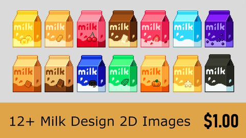 12+ Retro Milk Carton 2D Assets