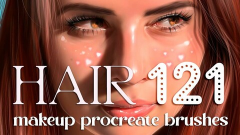 121 Hairs Brushes - Procreate Brushes, Strands brushes, Loose brushes, Lashes brushes, Curls brushes, Braids brushes, Fuller brushes