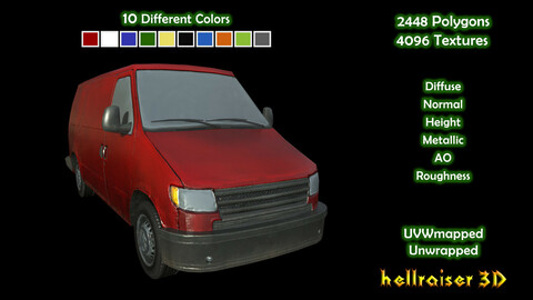 Panel Van - Clean and Dirty 10 Colors - PBR - Textured
