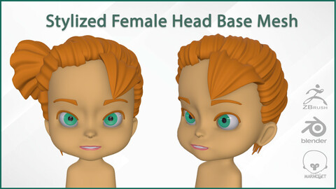 Stylize Female Hair with Blender curve 1