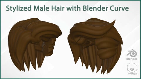 Stylize Male Hair with Blender curve