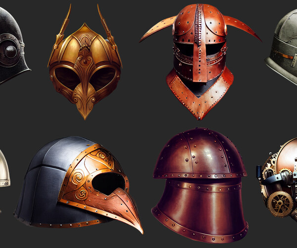 ArtStation - 160 Helmets | Game Assets