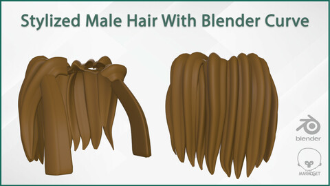 Stylize Male Hair with Blender curve 2