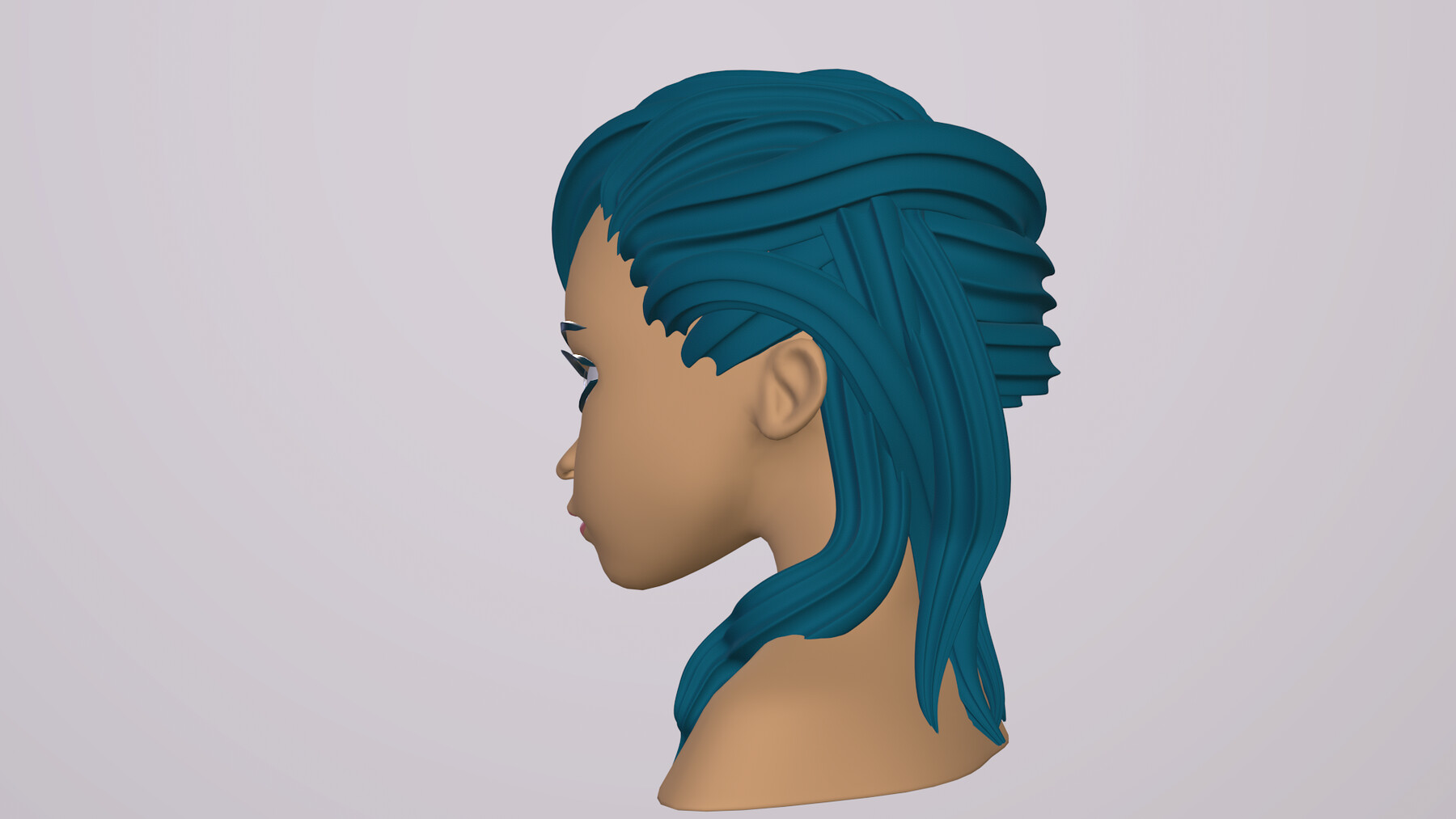 ArtStation - Female Head Stylized Base mesh with Hair in blender curve 3 |  Game Assets