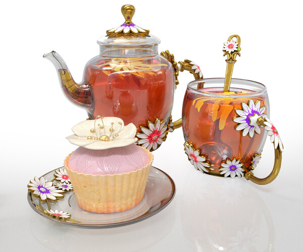 ArtStation Handmade tea set 3D model Resources