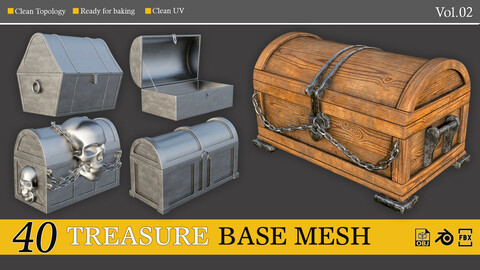 40 Base Mesh  Treasure Chest - vol-02