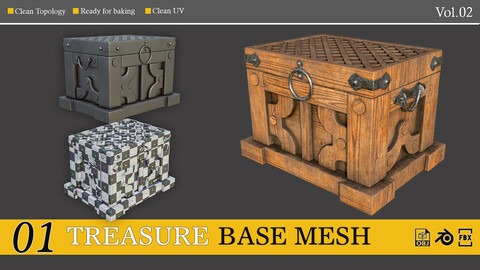 Base Mesh Treasure Chest  Free Sample