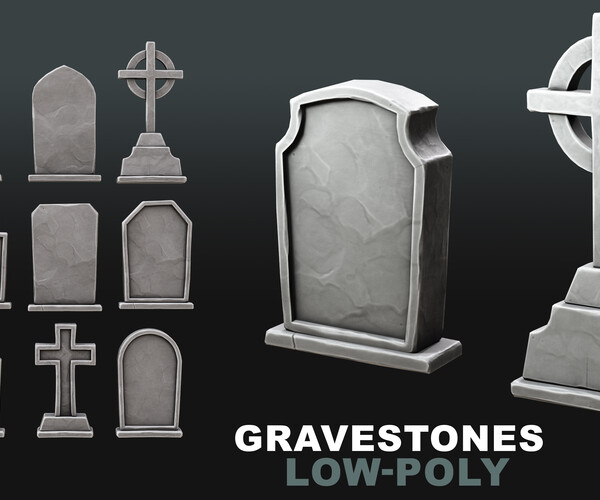 ArtStation - Stylized Gravestones / Tombstones | Game Assets