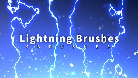 4 Lightning Brushes for ClipStudioPaint/4 PNG images