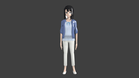Ashley yugioh anime Low-poly 3D model