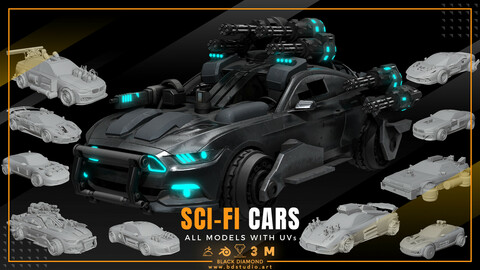 Sci Fi Cars ( for all 3d software )