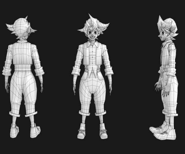 ArtStation - Rosso Drump manga Low-poly 3D model | Game Assets