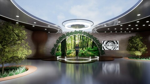 Virtual Set. Unreal Engine - Aximmetry. Prestige.