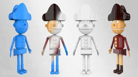 Nut cracker movie character Lowpoly 3d model(Printable)
