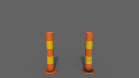 PBR Bollard OrangeYellow