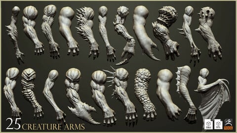 25 Creature arms 3D model ZTL+OBJ+STL