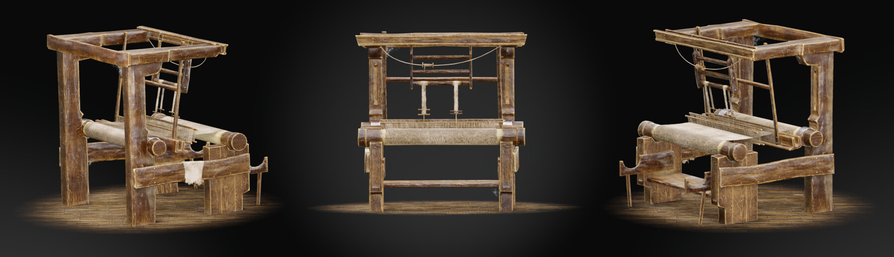 ArtStation Medieval Loom gameready 3D model Game Assets