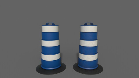 PBR Traffic Drum Barrel Blue