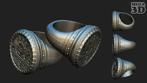 Mazan Inca Aztec Ring 220912 3D print model