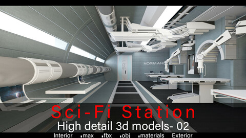 Sci-fi Station 02- High detail 3d models