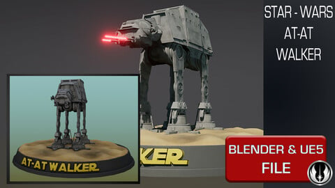 Blender 3 to Unreal Engine 5 Star Wars AT-AT Walker Scene & Complete Guide
