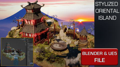 Blender 3 | Unreal Engine 5 | Oriental Imperial 3D Environment | Game Design