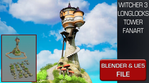 Witcher 3 Longlocks Tower Fan Art Blender & UE5 Complete Guide