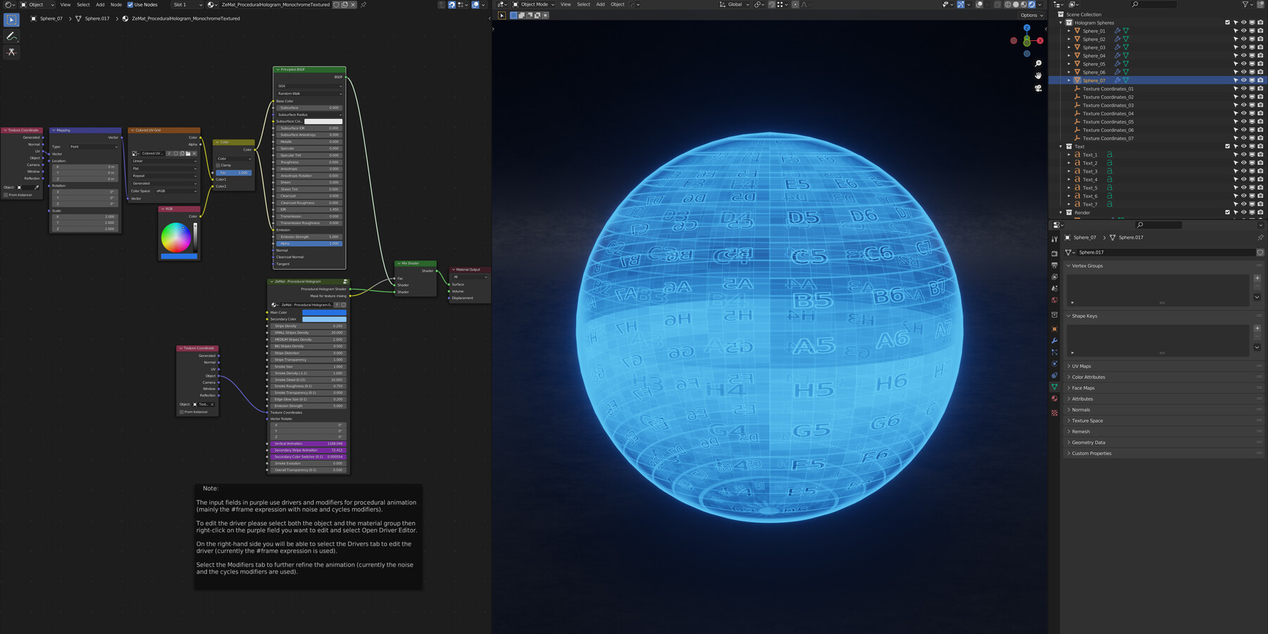 ArtStation Procedural Hologram for Blender Resources