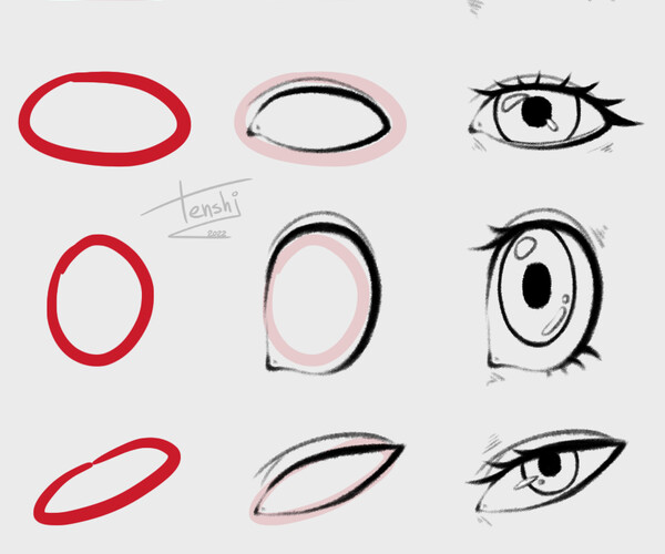 ArtStation - How to draw eyes using geometrical shapes | Tutorials