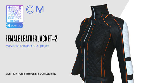 Female Leather acket#2 | Marvelous Designer | CLO3D project