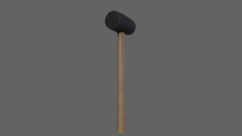 PBR Rubber Mallet Hammer Wood1