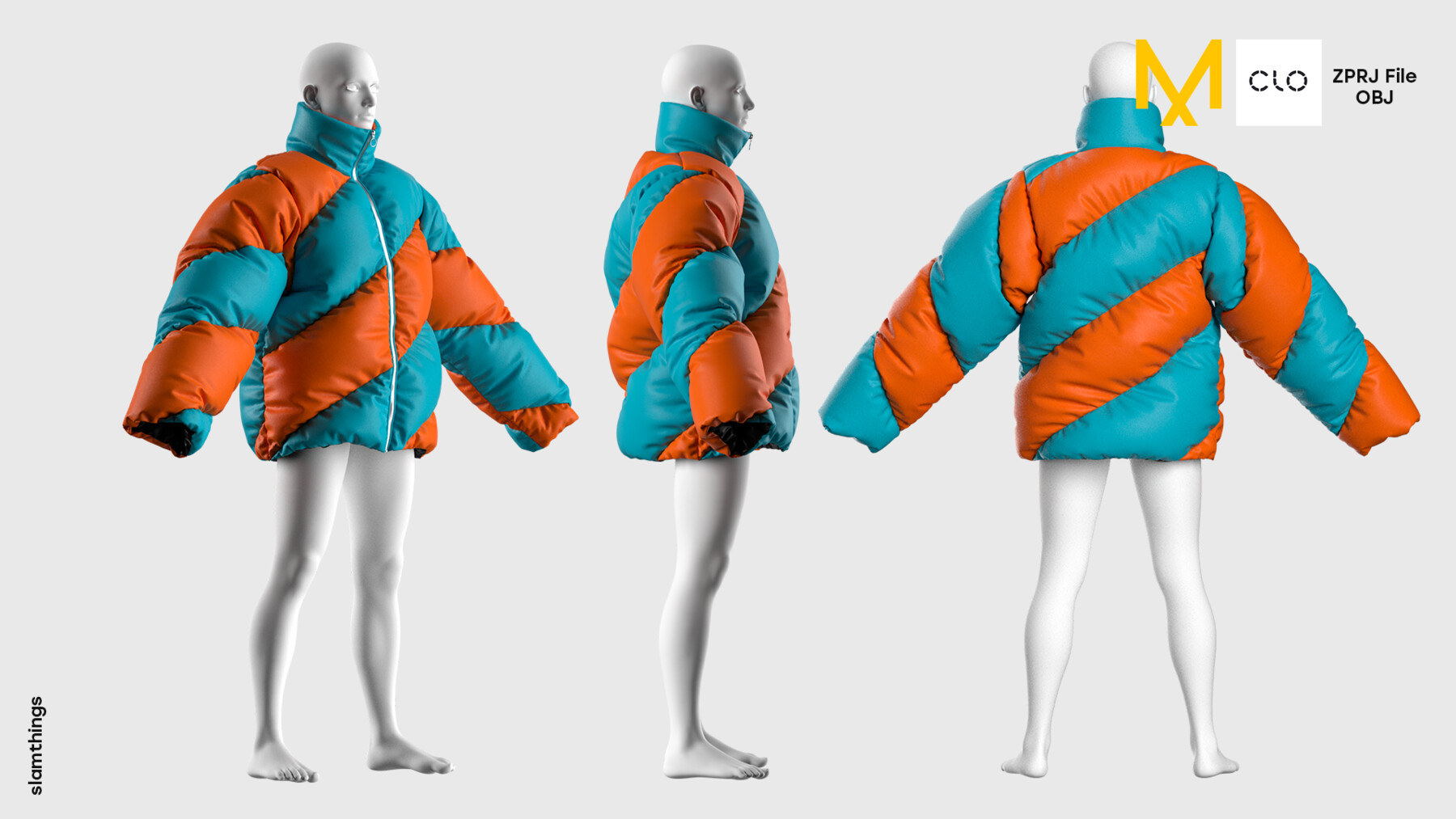 ArtStation - Streetwear Puffer Jacket #003 - Clo 3D / Marvelous ...