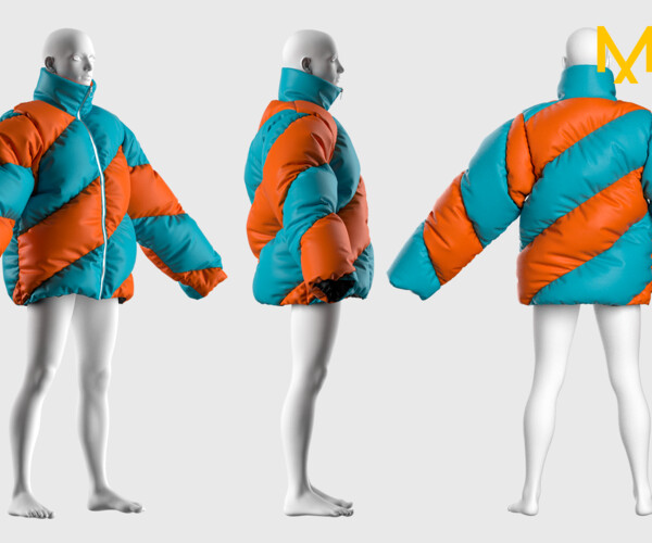 ArtStation - Streetwear Puffer Jacket #003 - Clo 3D / Marvelous ...