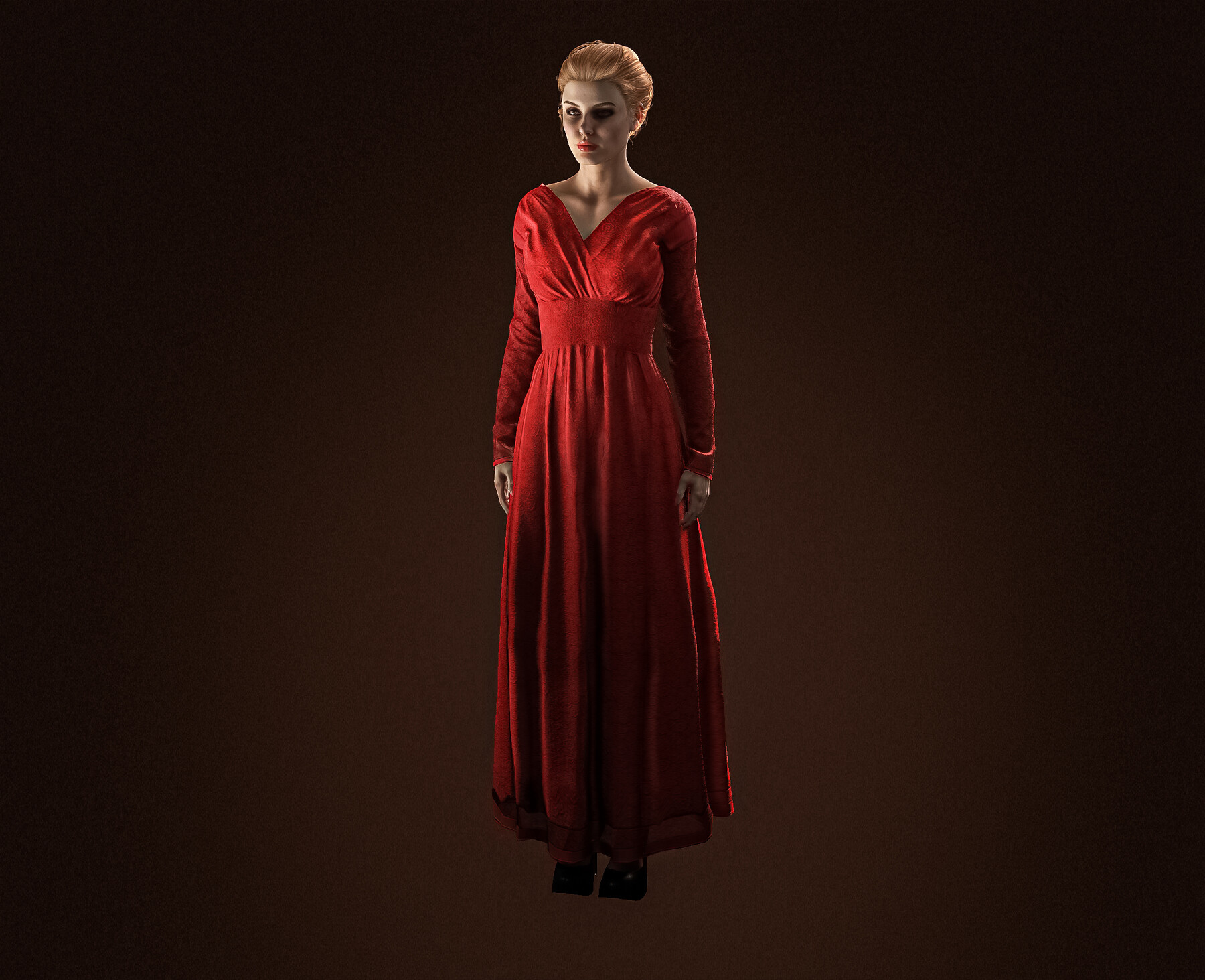 ArtStation High Quality Realistic Woman in Red Dress Character