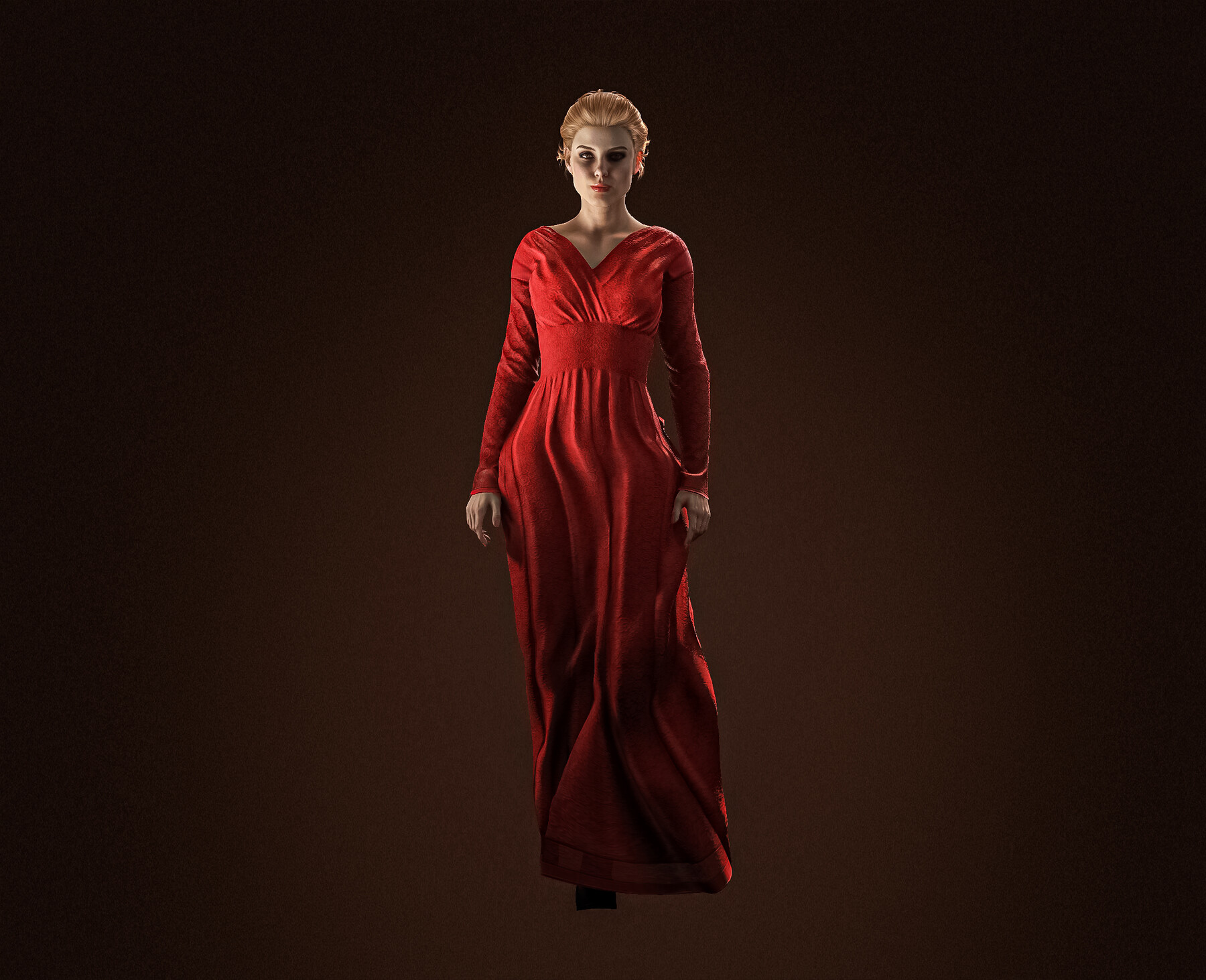 ArtStation High Quality Realistic Woman in Red Dress Character
