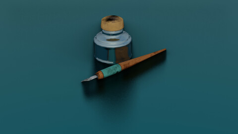 INK PEN GAME READY LOW 3D MODEL