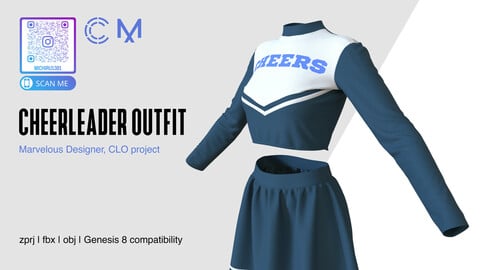 Cheerleader Outfit | Marvelous Designer | CLO3D project