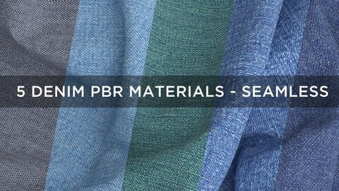 PBR Denim FABRIC PACK 1 MATERIALS scanned in 4K resolution