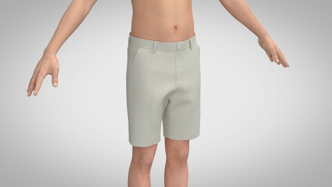 Tailored Shorts, Marvelous Designer, Clo +obj, fbx