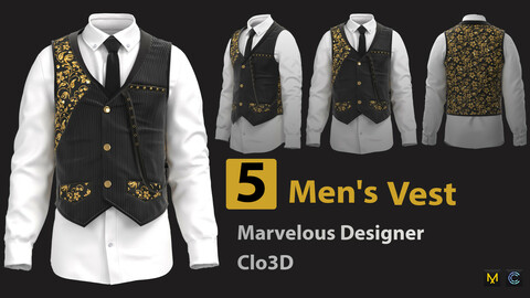 5 Men's Vest +Zprj+Fbx+Obj