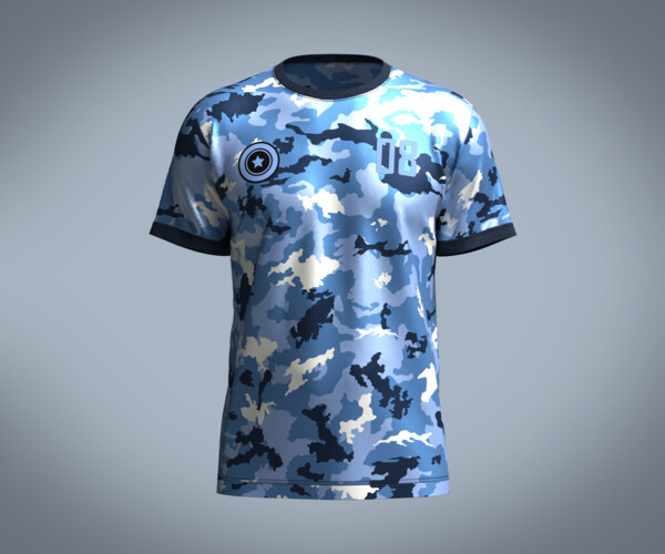 blue camo jersey