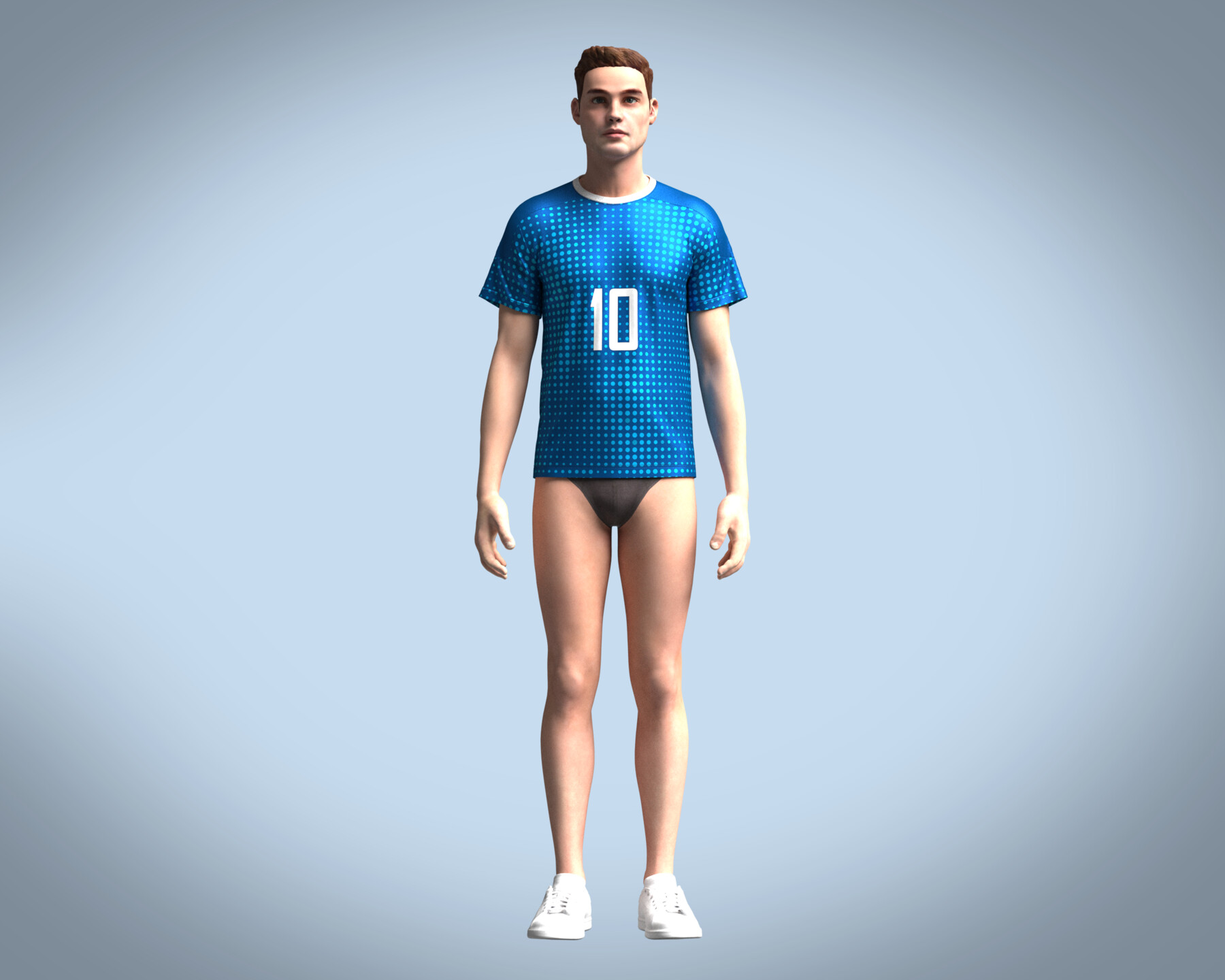 Mens Soccer Dark Blue and Yellow Jersey Player-10 | 3D model